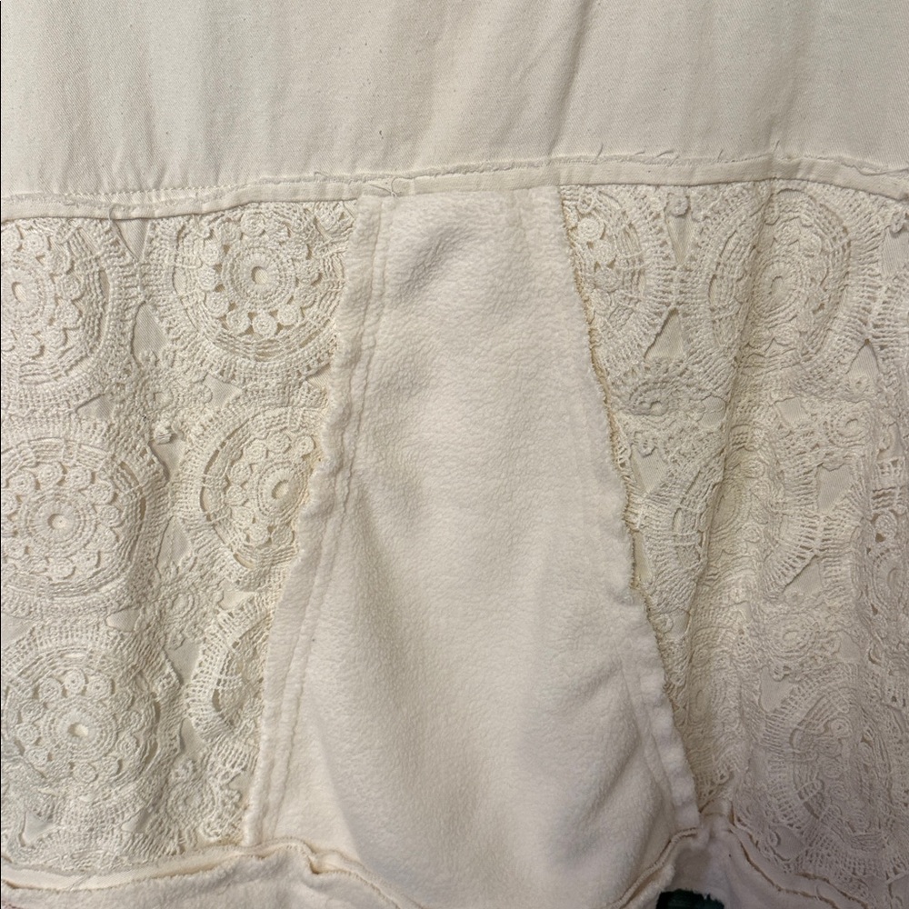 POL Cream Patchwork Button-Front Jean Jacket NWT - image 8